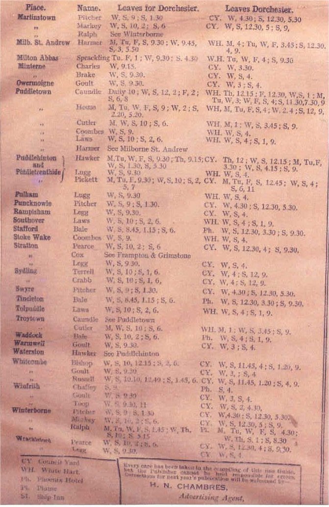 1932 carriers timetable part two