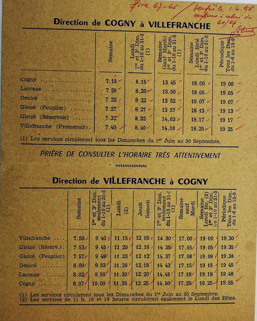 1967 Timetable