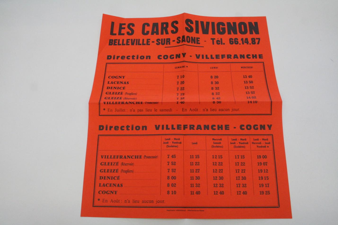 1974 Timetable – Sivignon