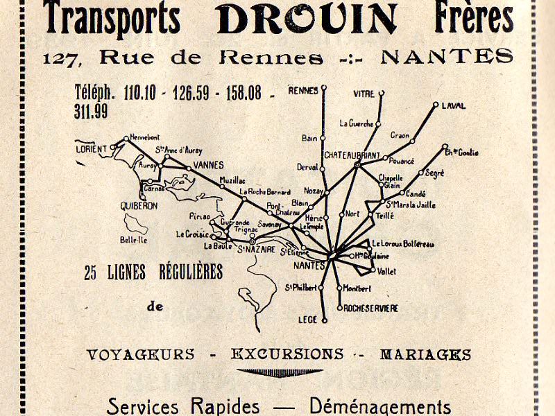 1939 map drouin routes