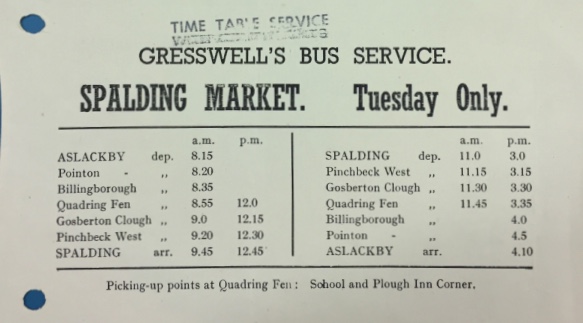 Gresswell Spalding timetable