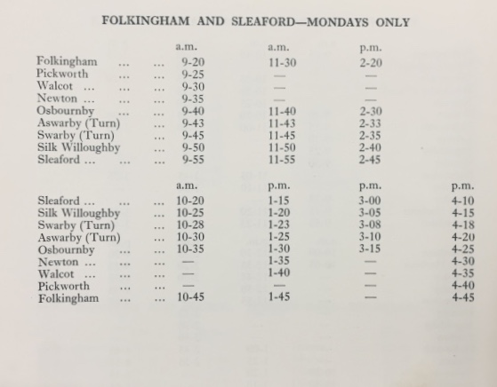 booklet Sleaford timetable