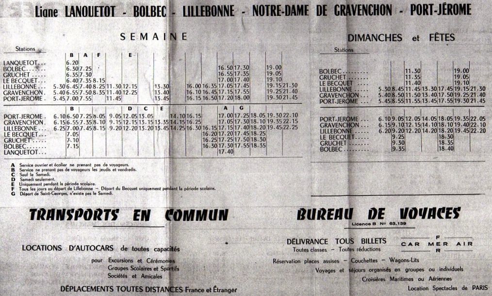 Perier timetable 1970