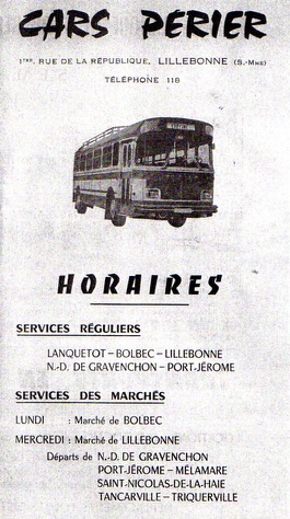 Perier timetable cover 1970s