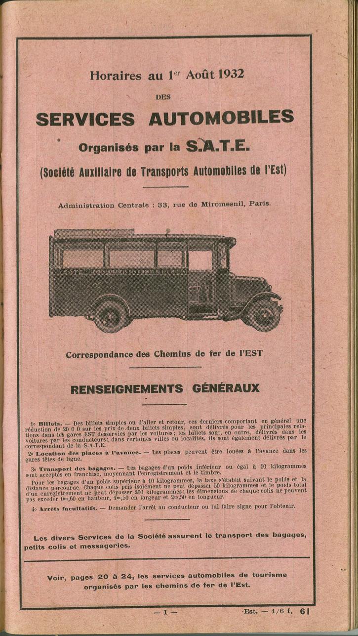cover of 1932 SATE timetable