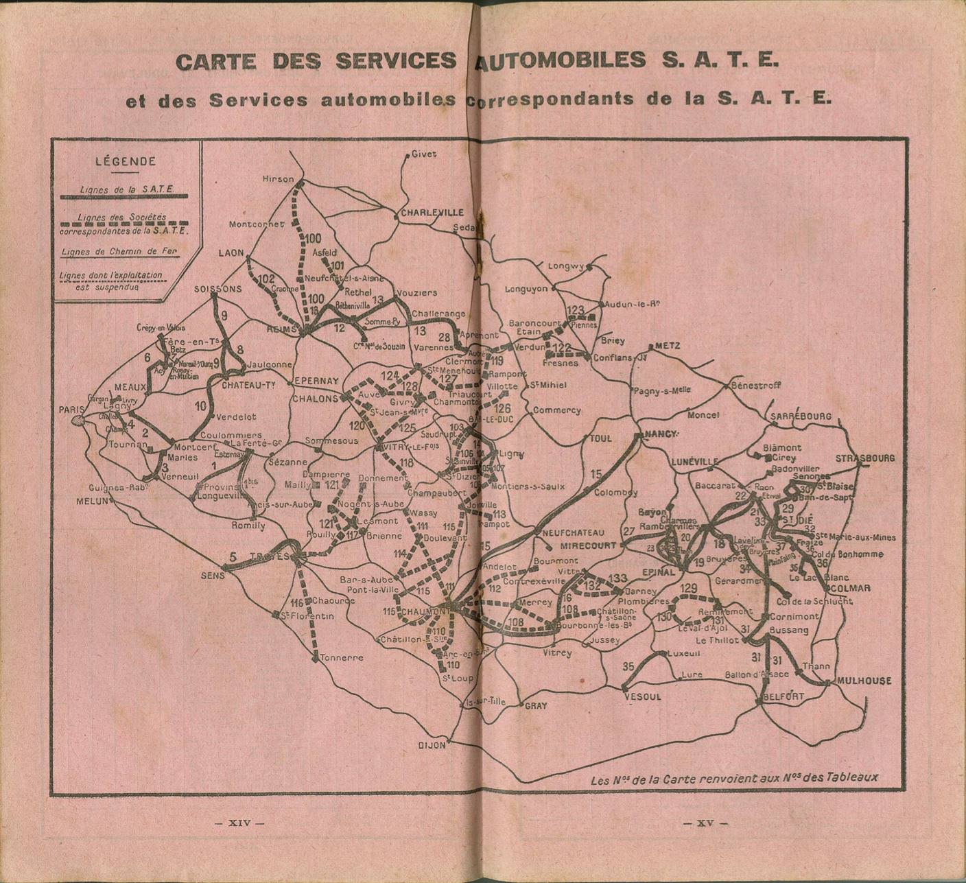 map from SATE 1932 timetable