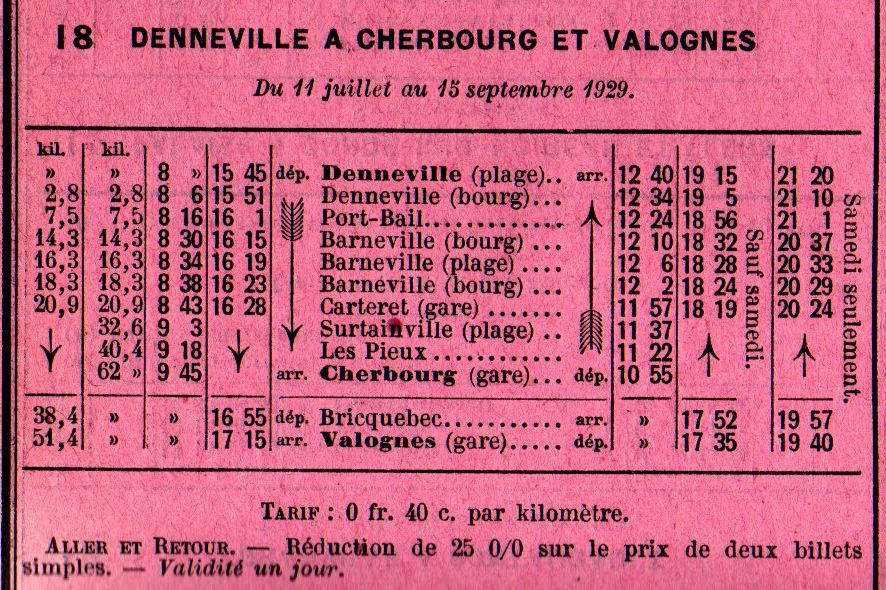 Denneville routes 1929