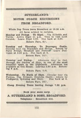 Sutherland Tours programme 1956