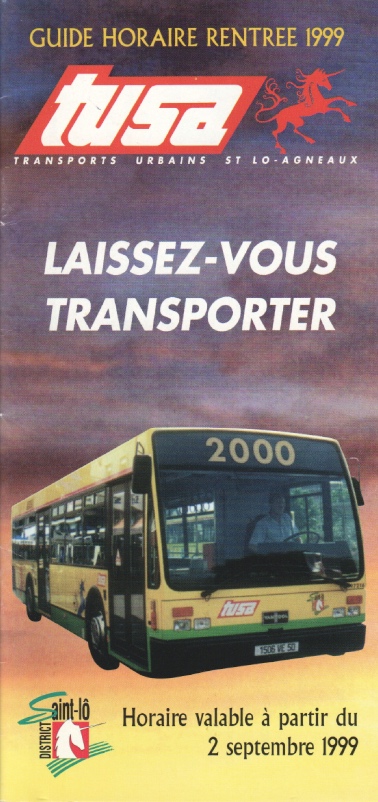 TUSA 1999 timetable cover