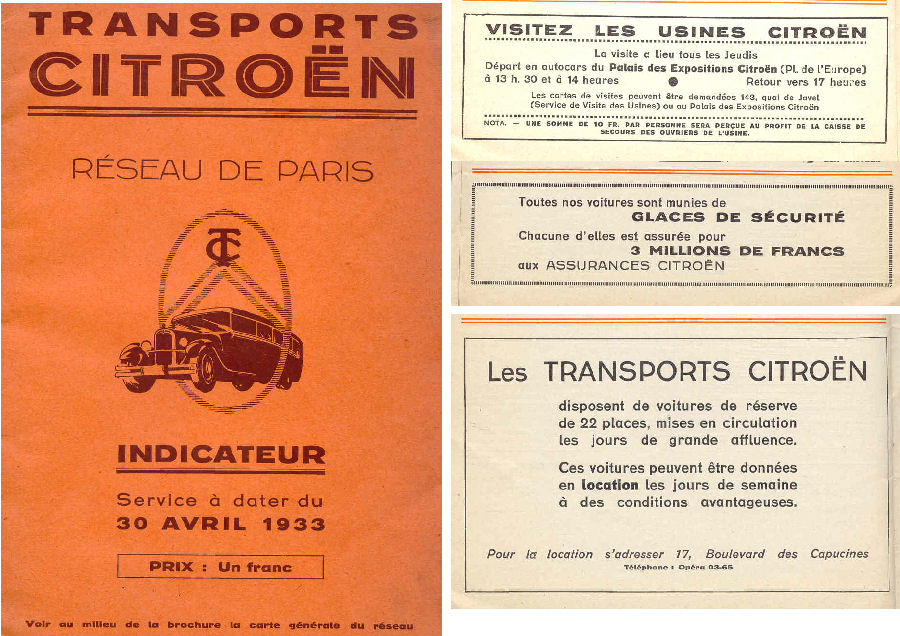 cover of 1933 Paris timetable