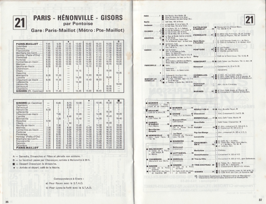 horaires ligne 21 timetable paris-gisors