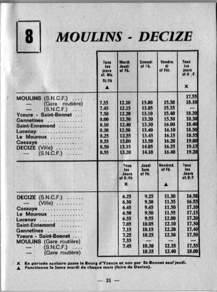 moulins ligne 8 timetable
