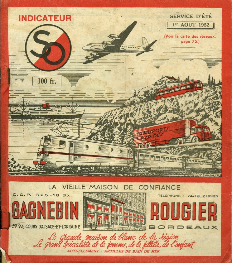 1952 Bordeaux timetable
