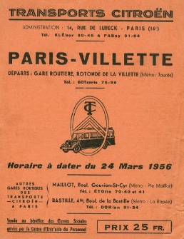 transorts citroen paris villette 1956