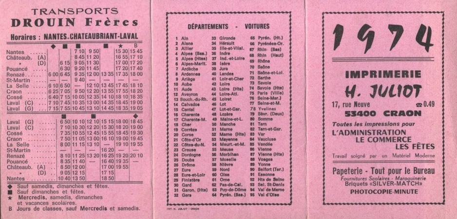timetable/horaire Nantes - Chateaubriant - Laval