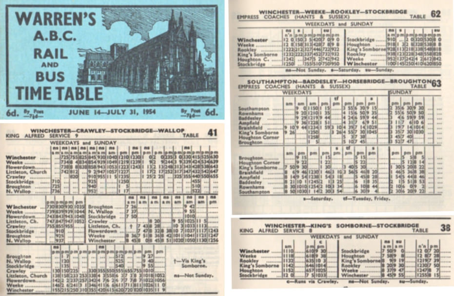 1954 timetables