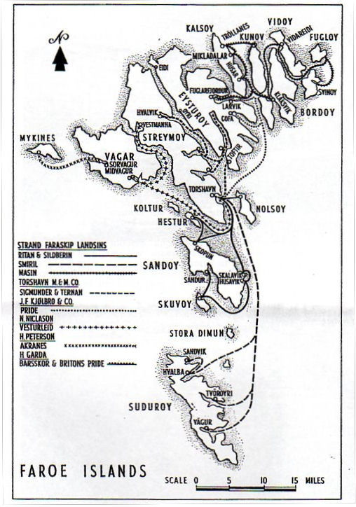 1966 map of ferry routes