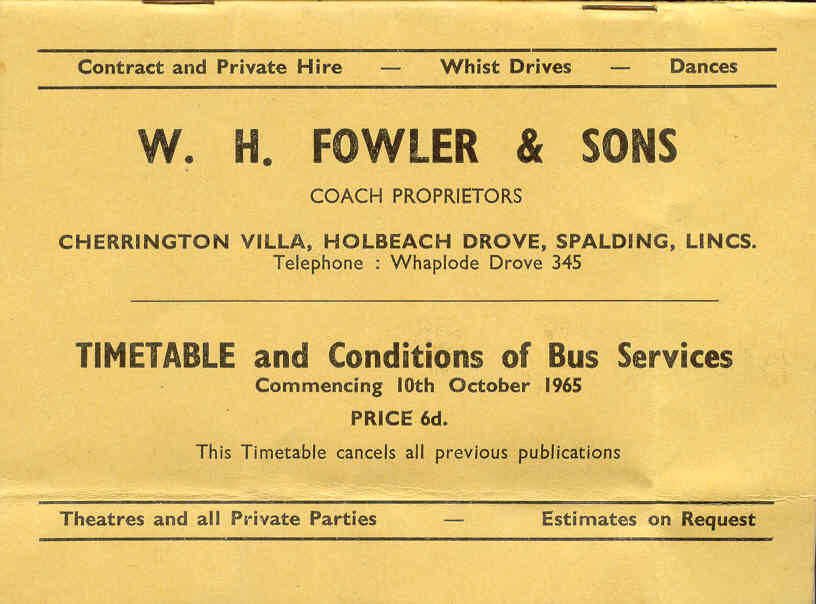 cover 1965 fowlers timetable