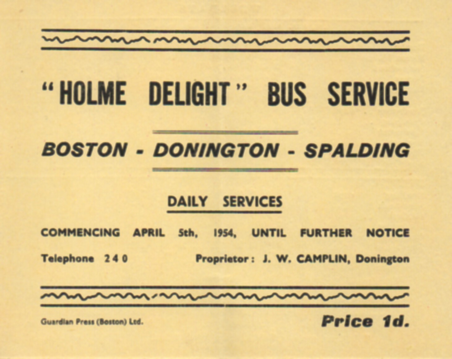 cover of 1954 Camplin timetable