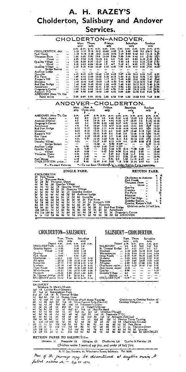 1939 timetable