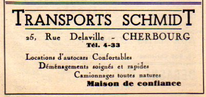 advertisement from 1950 Cherbourg guide
