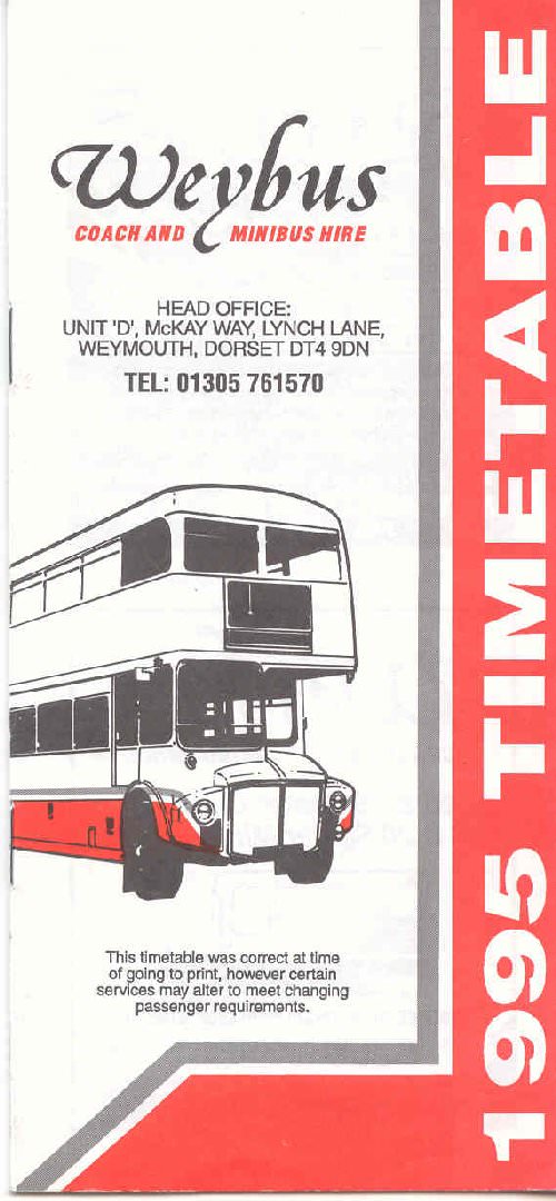 1995 weybus timetable booklet